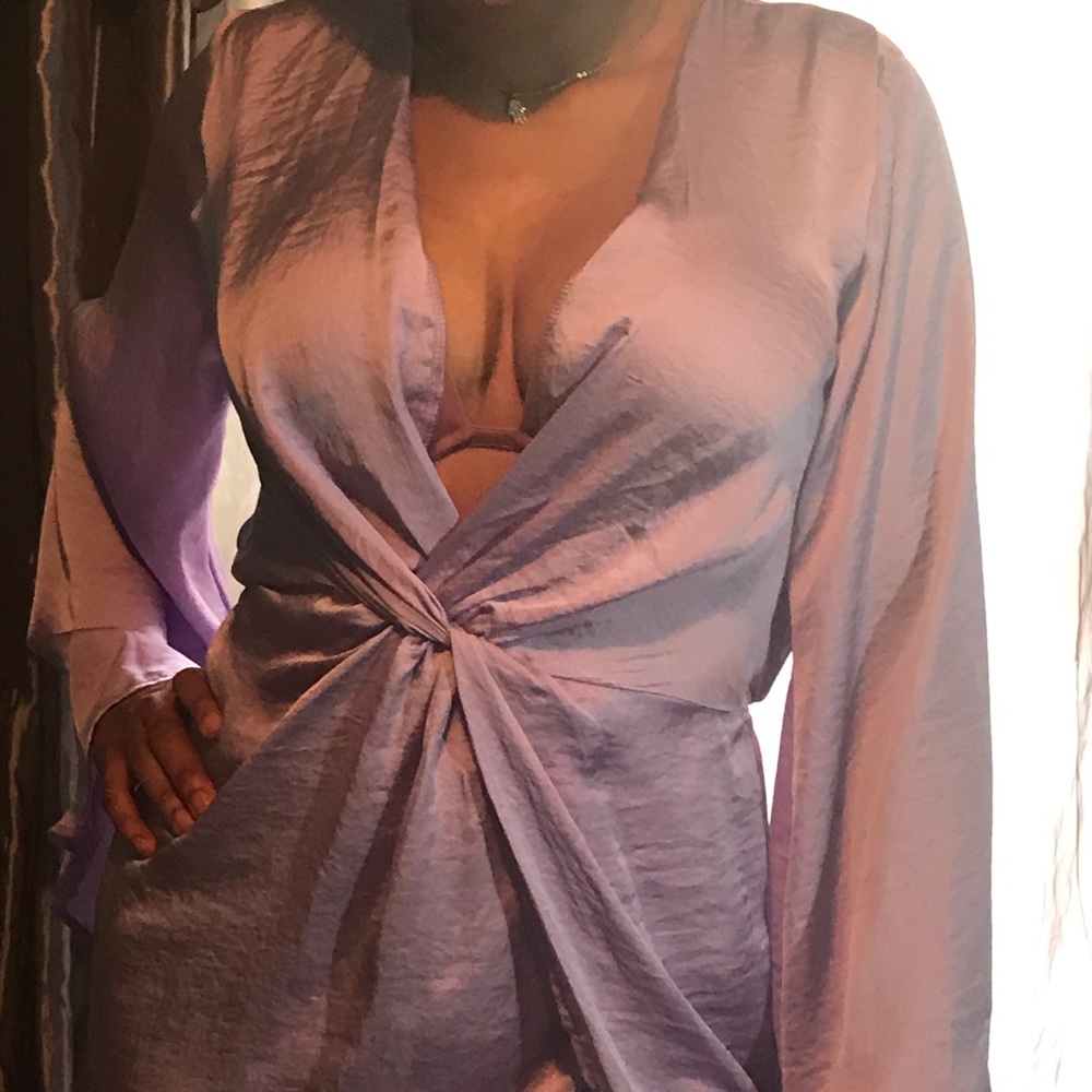 Lavender satin dress